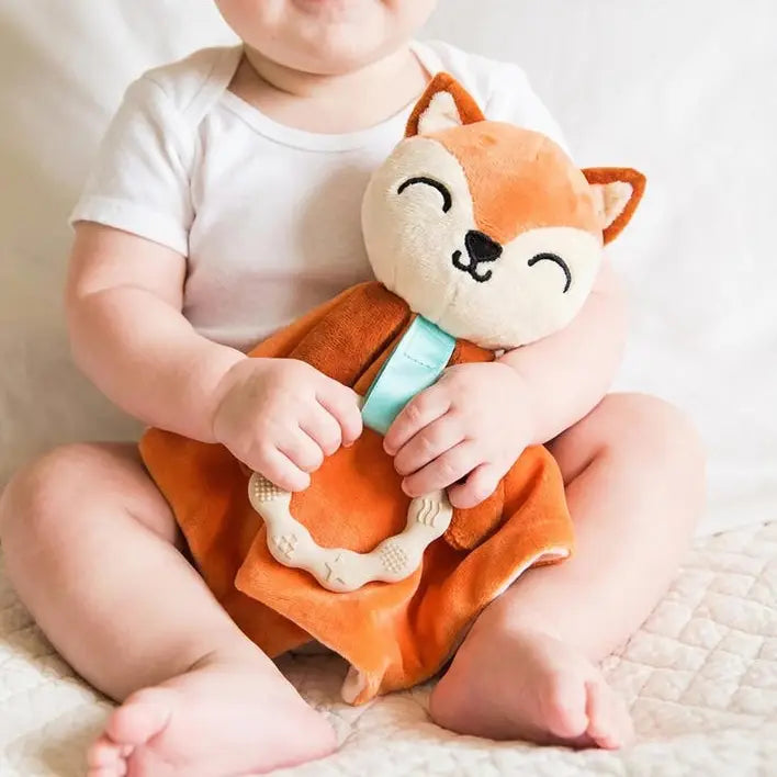 Dylan Dino Plush Teething Toy - Minky Baby Security Blanket